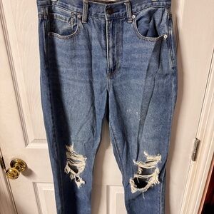 American Eagle Straight Leg Distressed Blue Denim Jeans